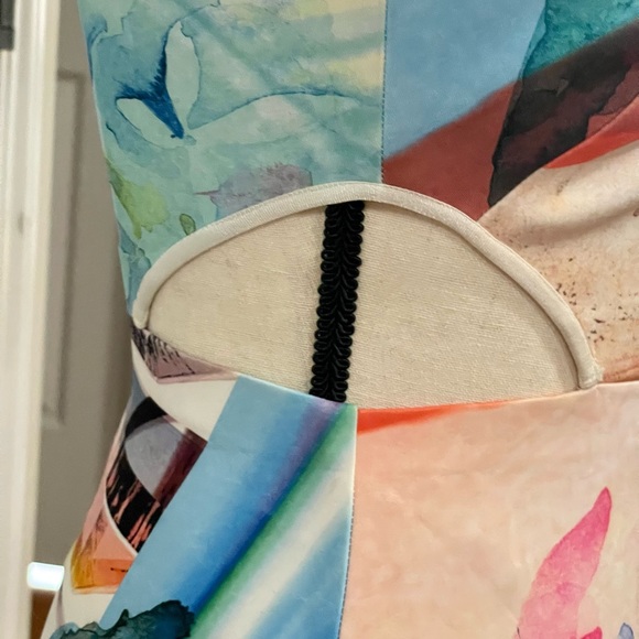 Clover Canyon Fluorescent Rose Cut Out Neoprene Dress in Multi Sz S - Picture 9 of 15